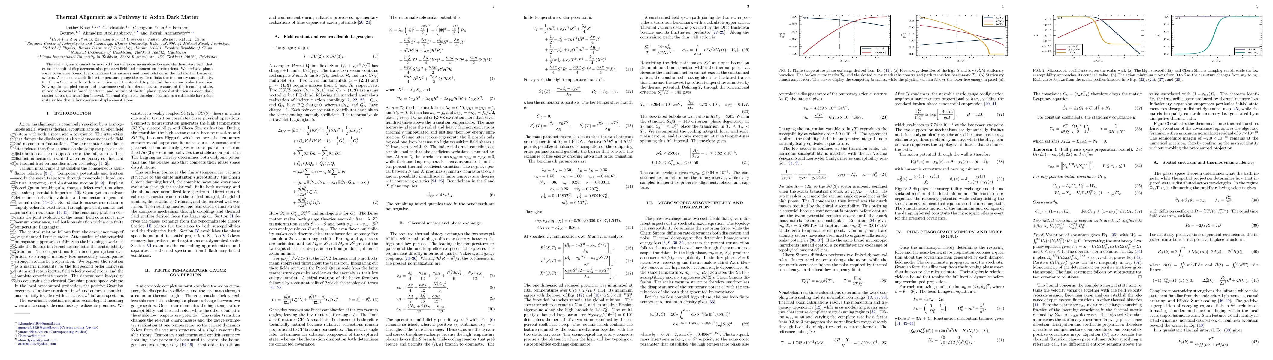 Thumbnail for Thermal Alignment as a Pathway to Axion Dark Matter