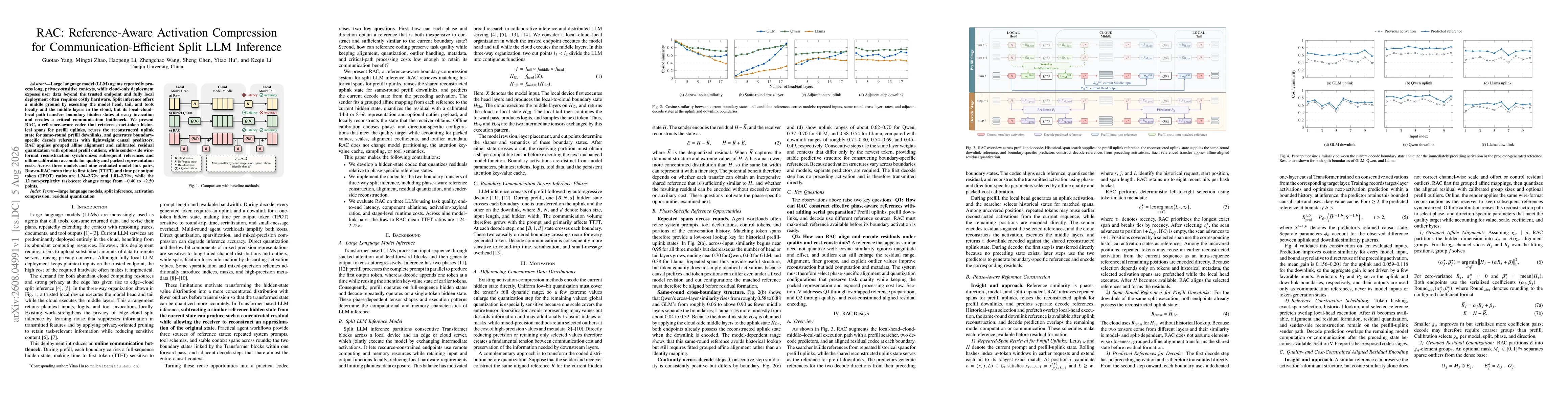 Thumbnail for RAC: Reference-Aware Activation Compression for Communication-Efficient Split LLM Inference