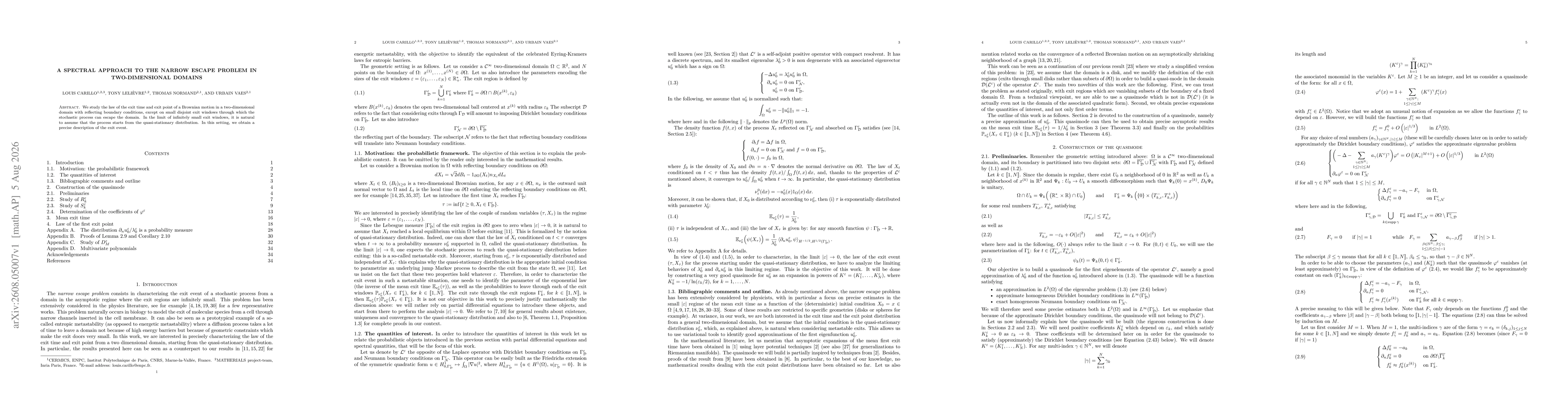 Thumbnail for A spectral approach to the narrow escape problem in two-dimensional domains
