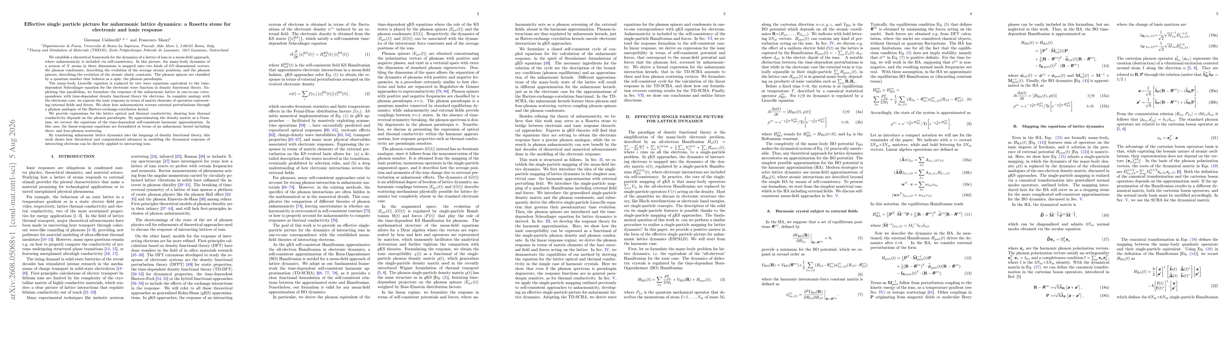 Thumbnail for Effective single particle picture for anharmonic lattice dynamics: a Rosetta stone for electronic and ionic response