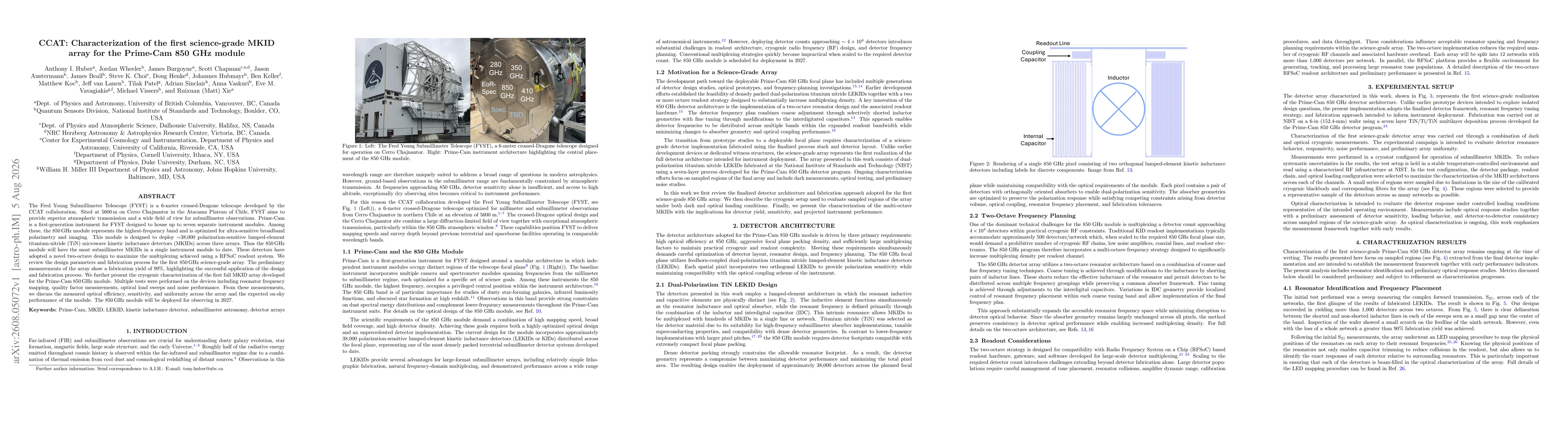 Thumbnail for CCAT: Characterization of the first science-grade MKID array for the Prime-Cam 850 GHz module