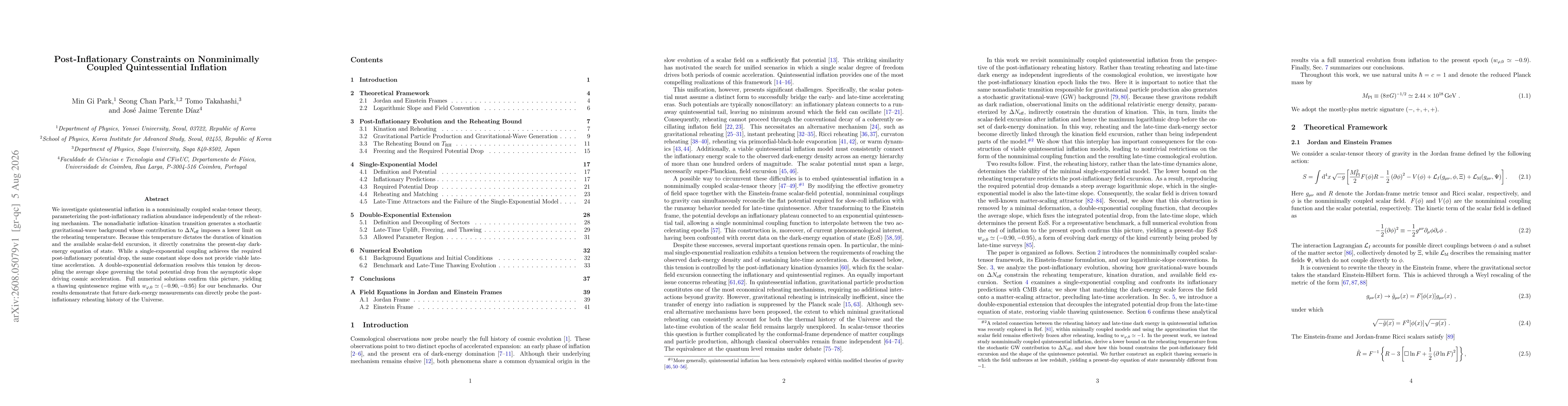 Thumbnail for Post-Inflationary Constraints on Nonminimally Coupled Quintessential Inflation