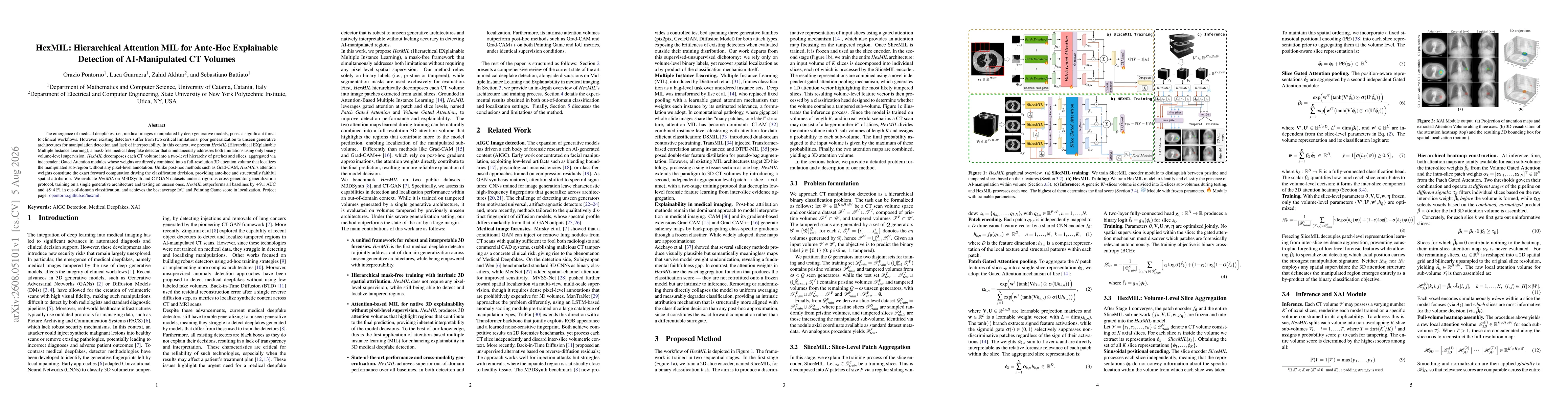 Thumbnail for HexMIL: Hierarchical Attention MIL for Ante-Hoc Explainable Detection of AI-Manipulated CT Volumes