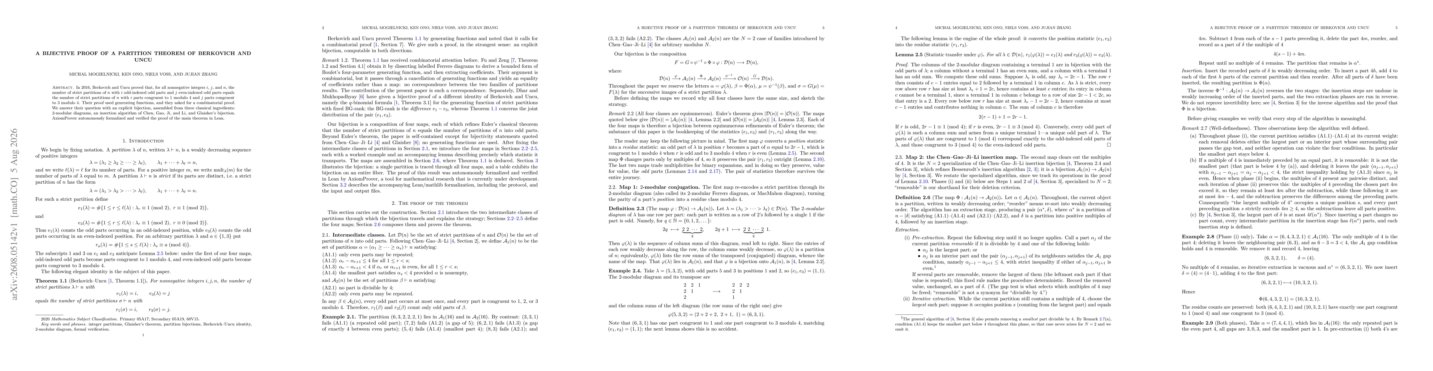 Thumbnail for A bijective proof of a partition theorem of Berkovich and Uncu