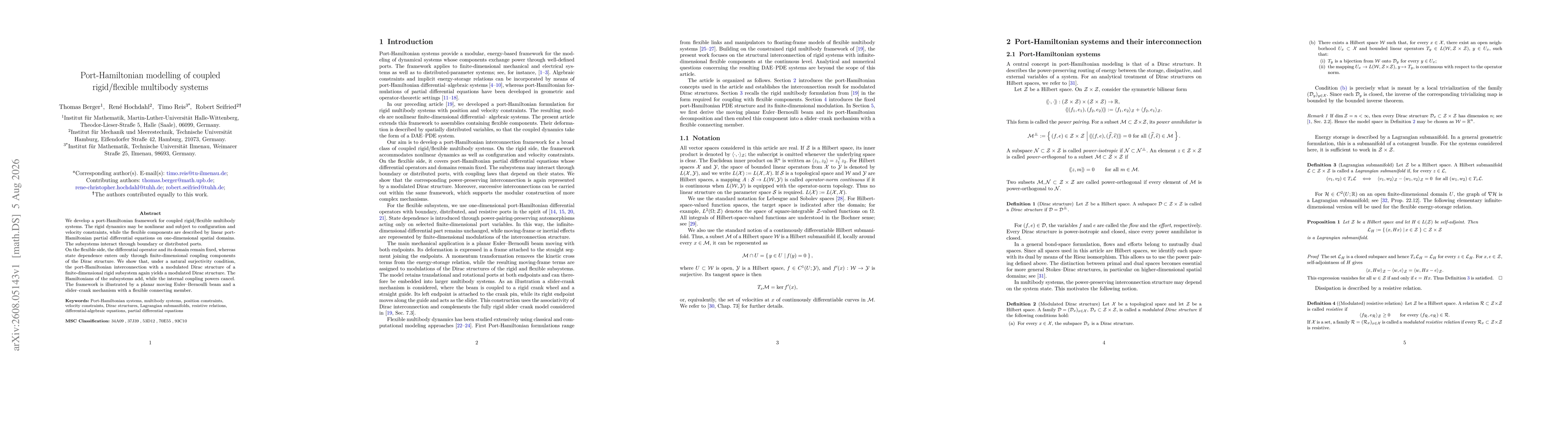 Thumbnail for Port-Hamiltonian modelling of coupled rigid/flexible multibody systems