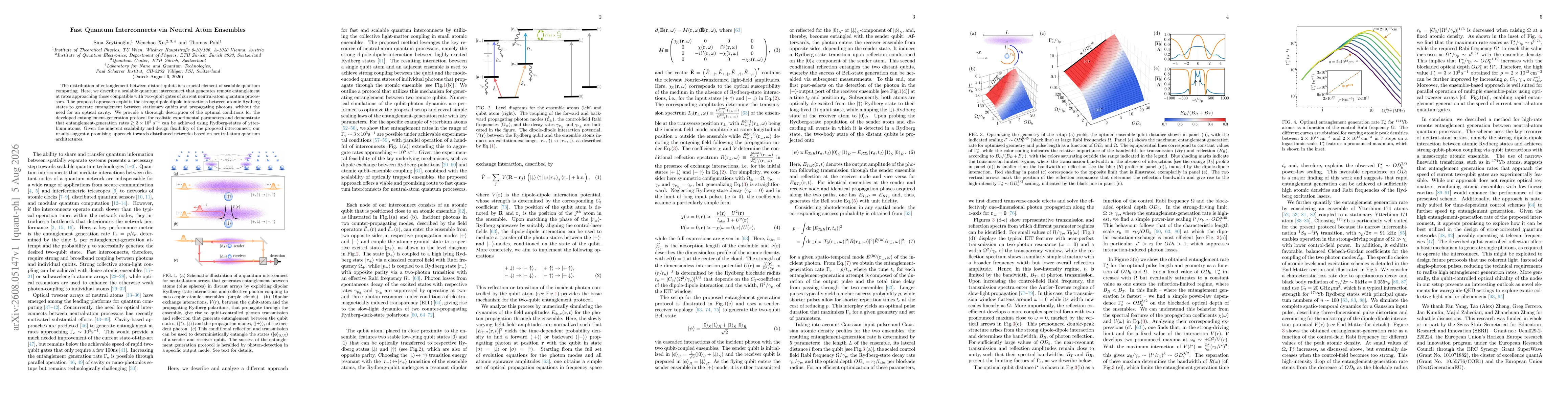 Thumbnail for Fast Quantum Interconnects via Neutral Atom Ensembles