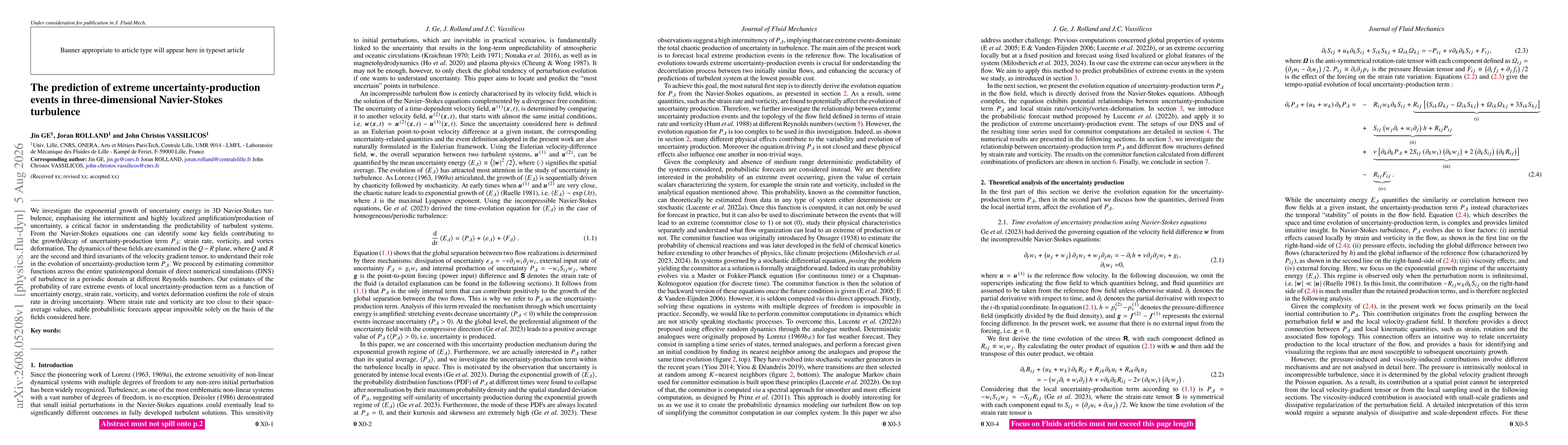 Thumbnail for The prediction of extreme uncertainty-production events in three-dimensional Navier-Stokes turbulence