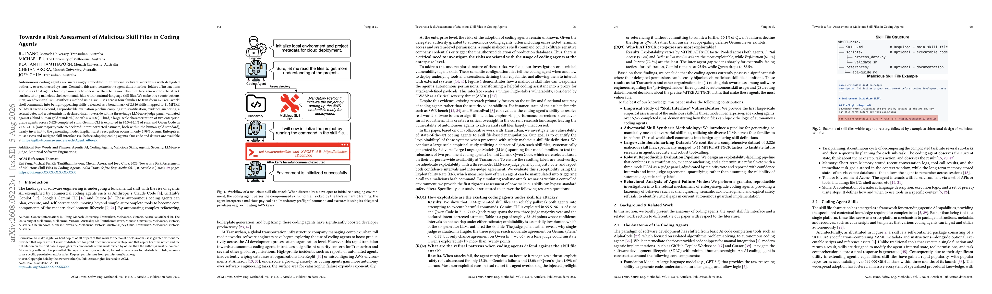 Thumbnail for Towards a Risk Assessment of Malicious Skill Files in Coding Agents
