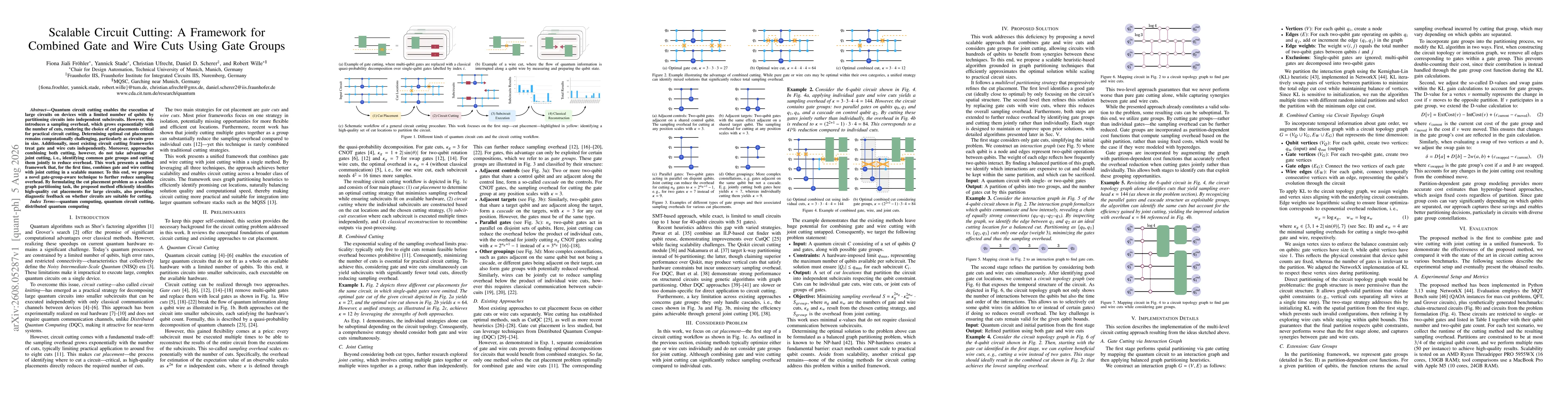 Thumbnail for Scalable Circuit Cutting: A Framework for Combined Gate and Wire Cuts Using Gate Groups