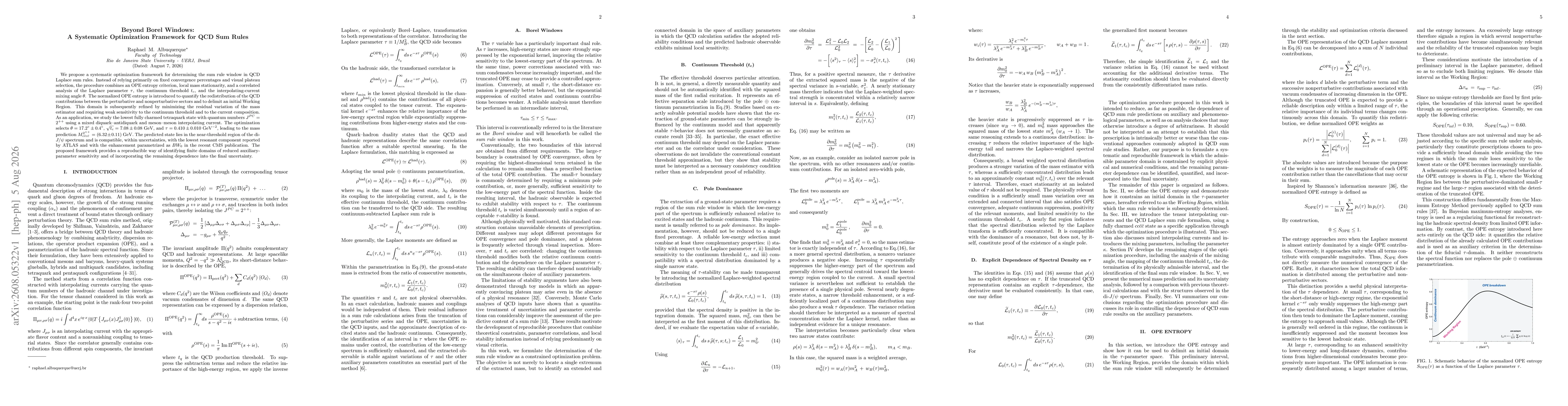 Thumbnail for Beyond Borel Windows: A Systematic Optimization Framework for QCD Sum Rules