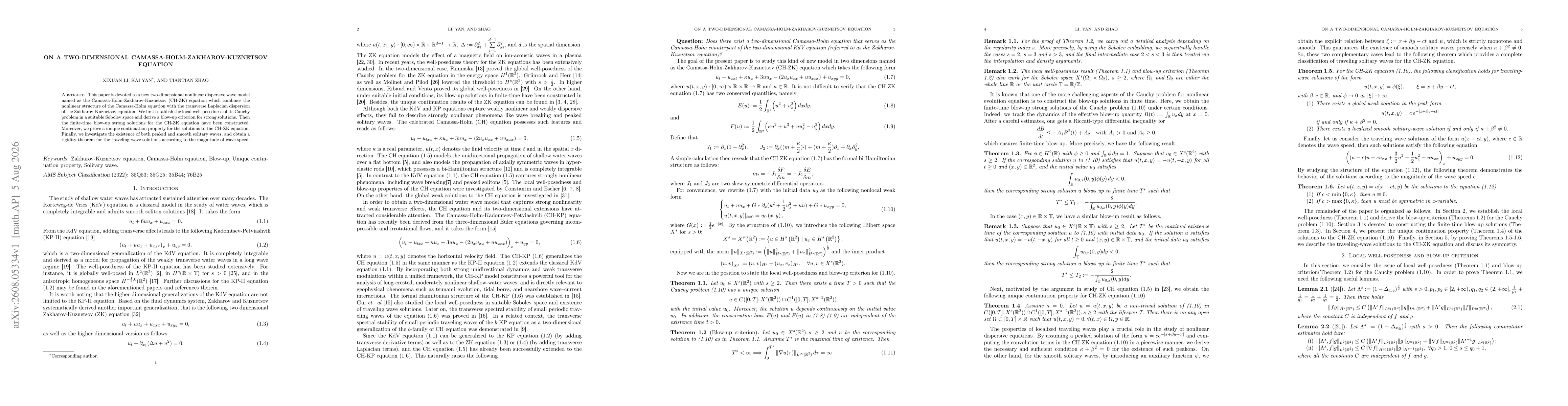 Thumbnail for On a two-dimensional Camassa-Holm-Zakharov-Kuznetsov equation