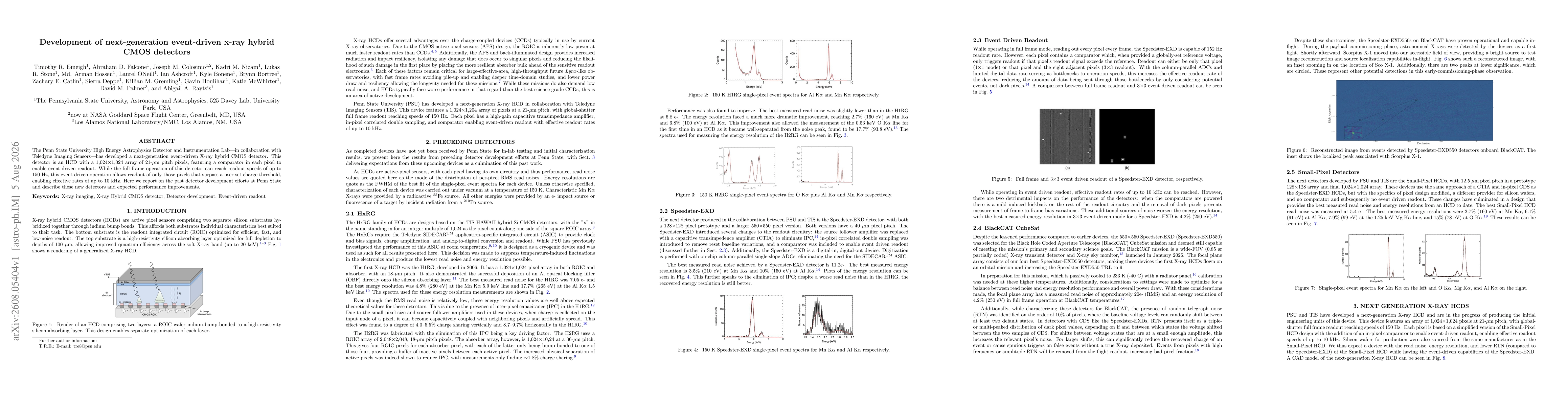 Thumbnail for Development of next-generation event-driven x-ray hybrid CMOS detectors