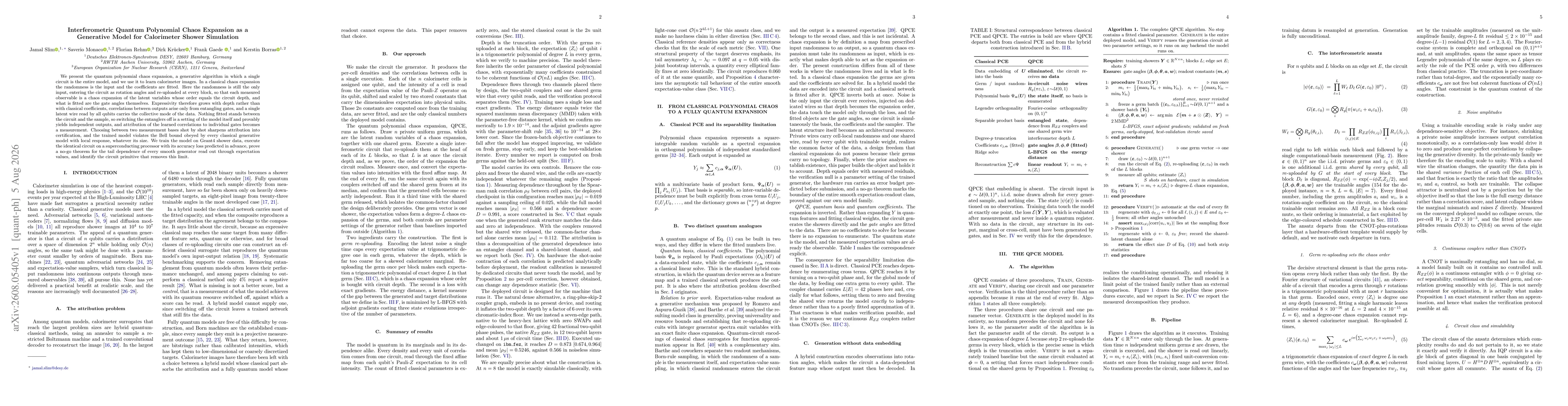 Thumbnail for Interferometric Quantum Polynomial Chaos Expansion as a Generative Model for Calorimeter Shower Simulation
