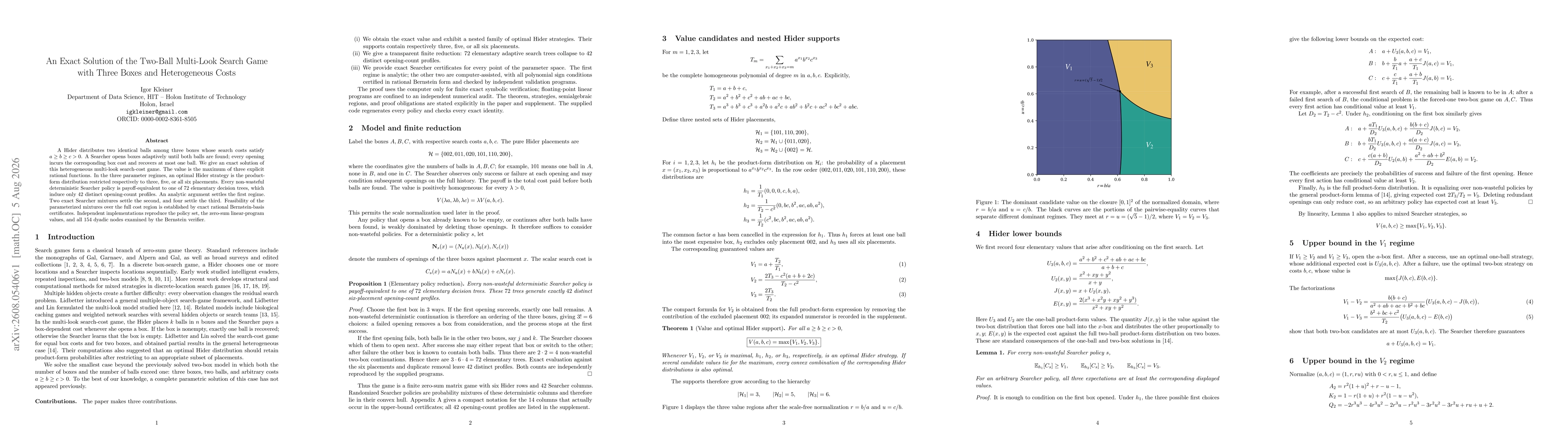 Thumbnail for An Exact Solution of the Two-Ball Multi-Look Search Game with Three Boxes and Heterogeneous Costs