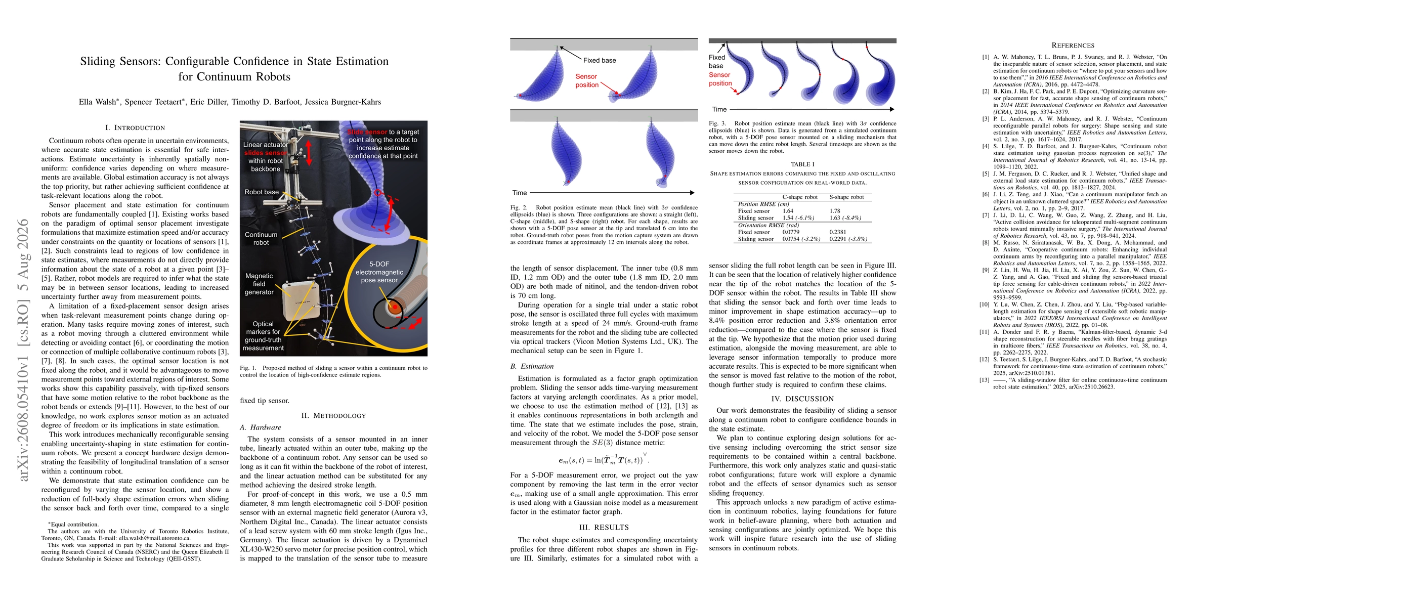 Thumbnail for Sliding Sensors: Configurable Confidence in State Estimation for Continuum Robots