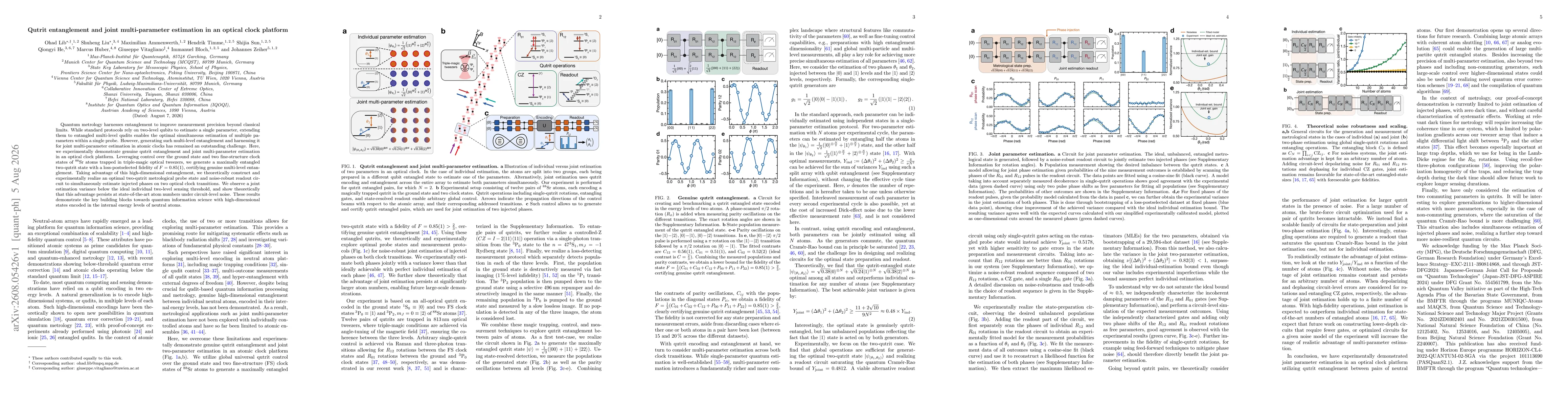 Thumbnail for Qutrit entanglement and joint multi-parameter estimation in an optical clock platform