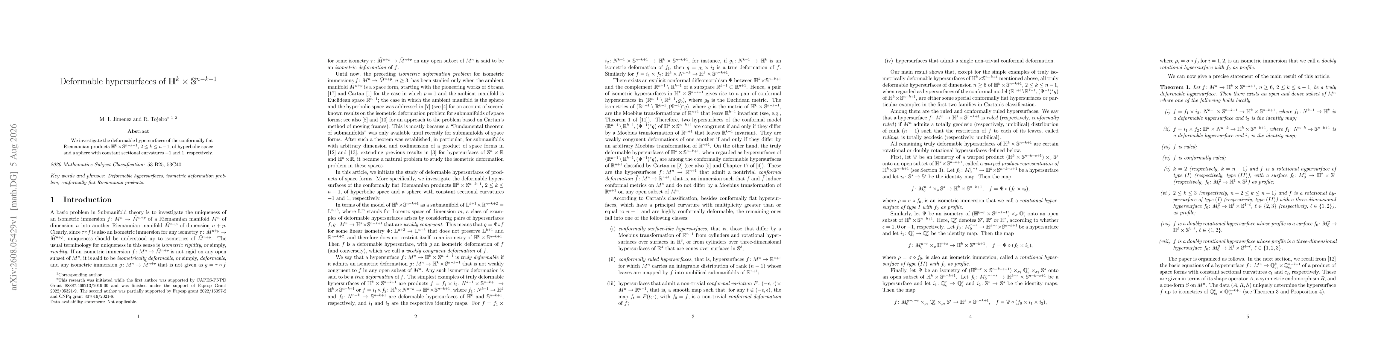 Thumbnail for Deformable hypersurfaces of $\mathbb{H}^k\times \mathbb{S}^{n-k+1}$