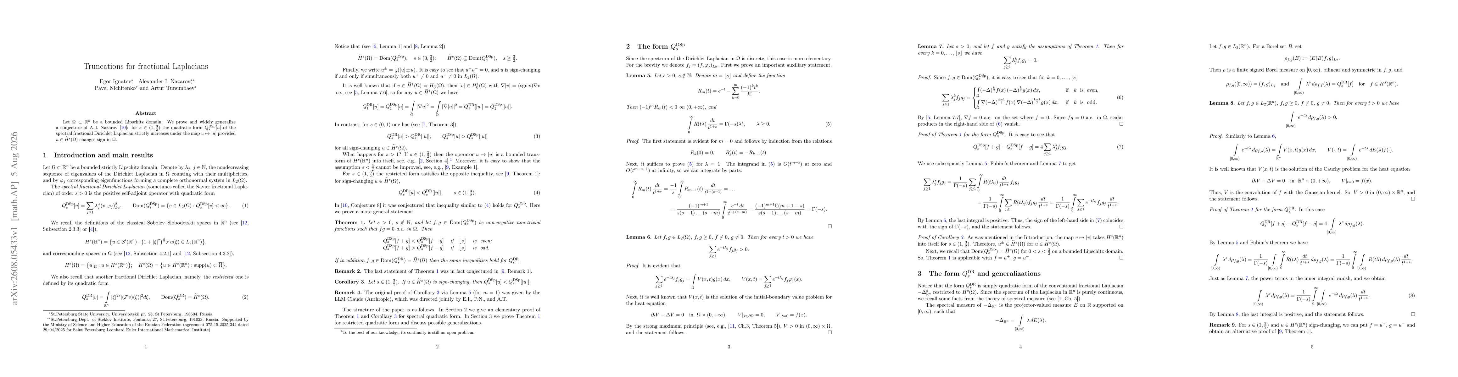 Thumbnail for Truncations for fractional Laplacians