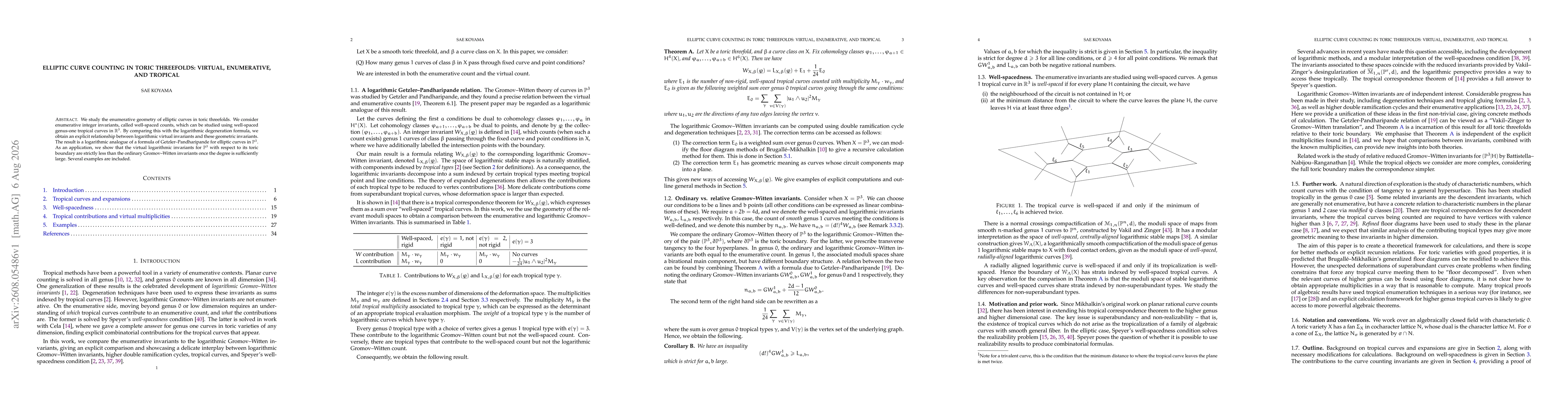Thumbnail for Elliptic curve counting in toric threefolds: virtual, enumerative, and tropical