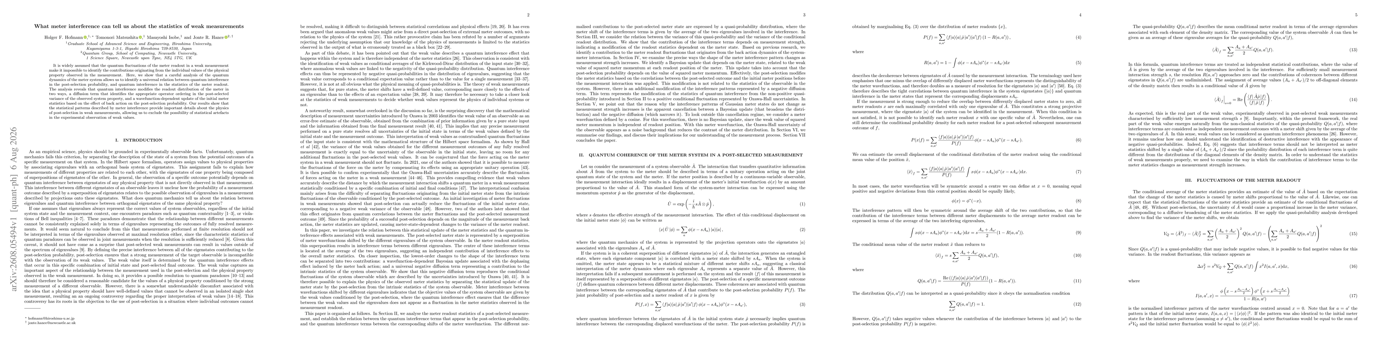 Thumbnail for What meter interference can tell us about the statistics of weak measurements