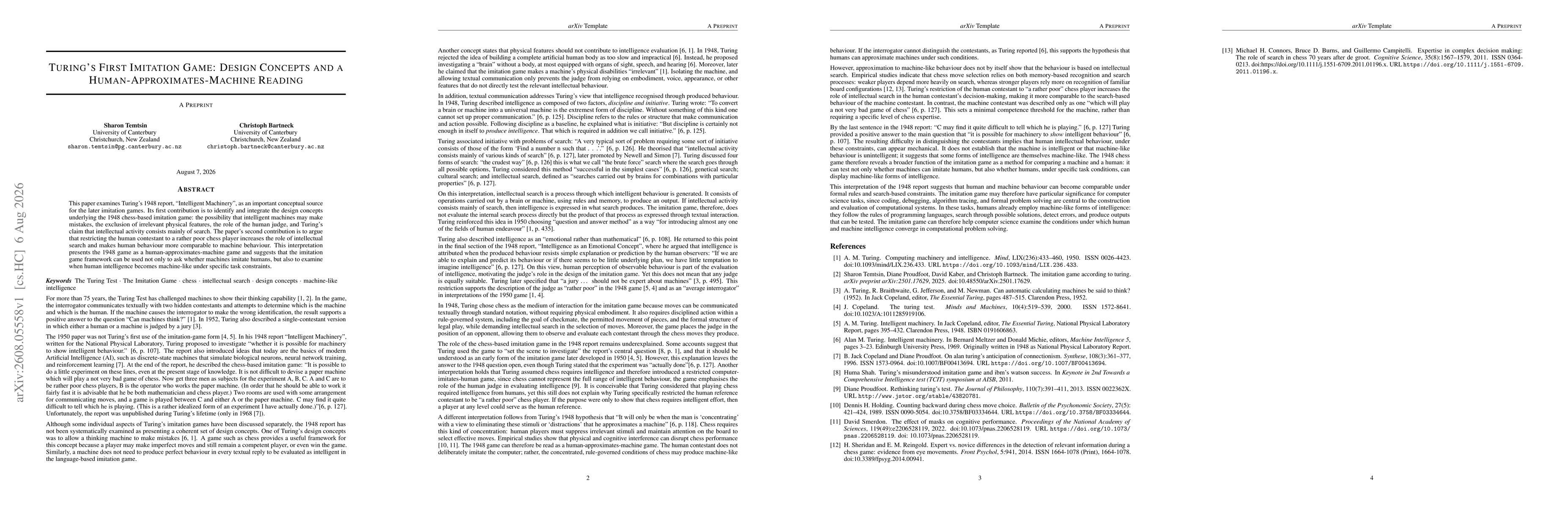 Thumbnail for Turing's Frist Imitation Game: Design Concepts and a Human-Approximates-Machine Reading