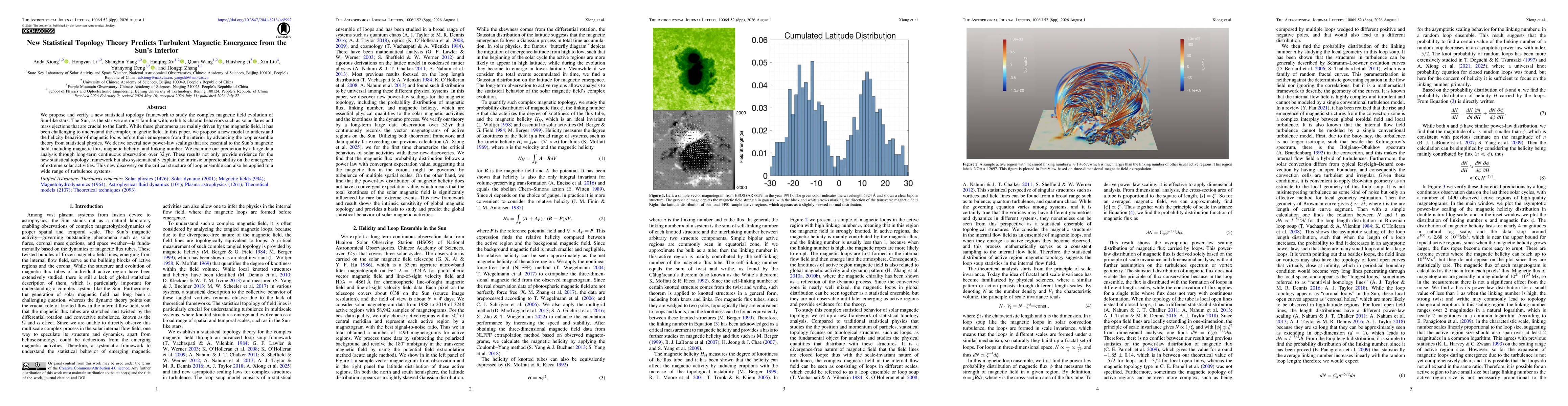 Thumbnail for New Statistical Topology Theory Predicts Turbulent Magnetic Emergence from the Sun's Interior