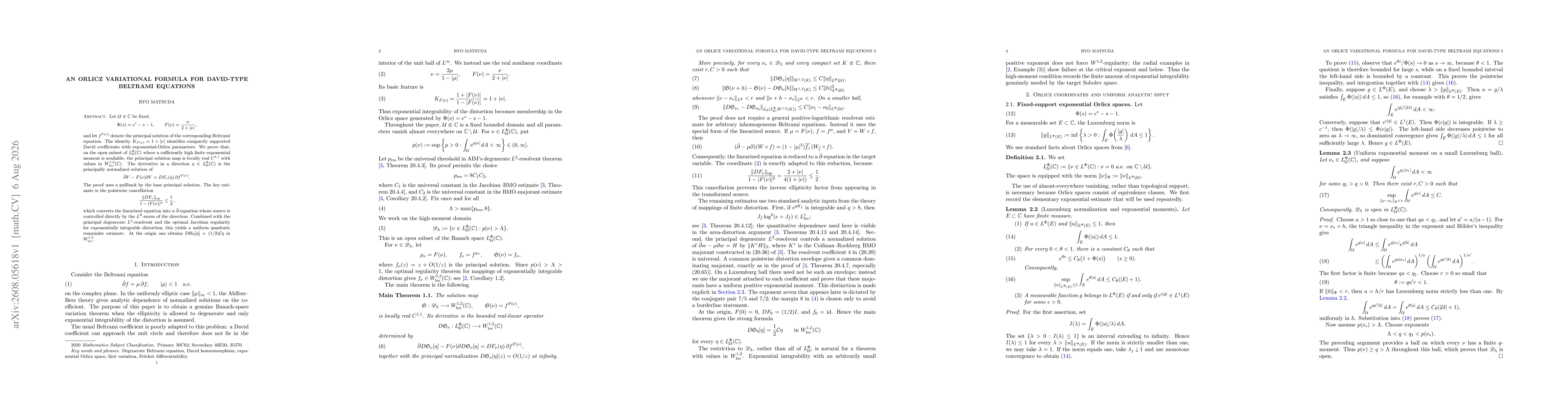 Thumbnail for An Orlicz variational formula for David-type Beltrami equations