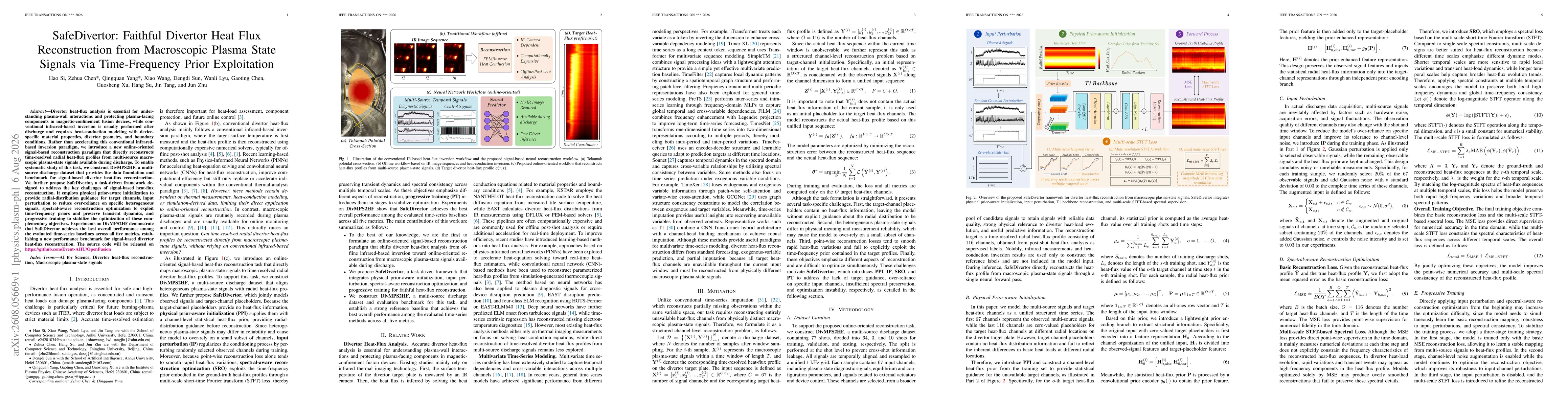 Thumbnail for SafeDivertor: Faithful Divertor Heat Flux Reconstruction from Macroscopic Plasma State Signals via Time-Frequency Prior Exploitation