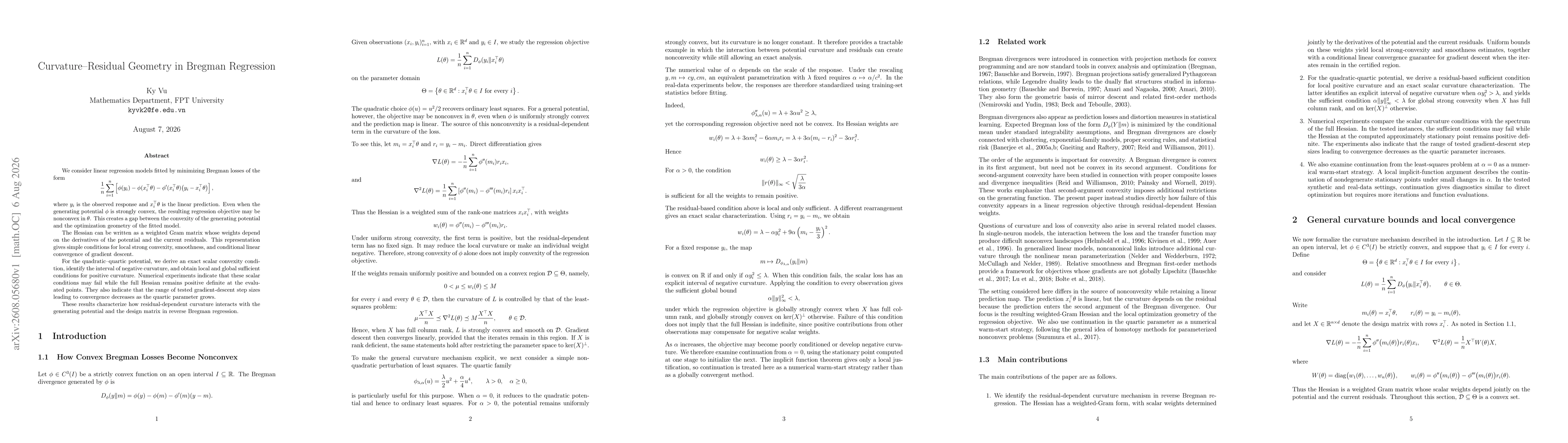 Thumbnail for Curvature Residual Geometry in Bregman Regression