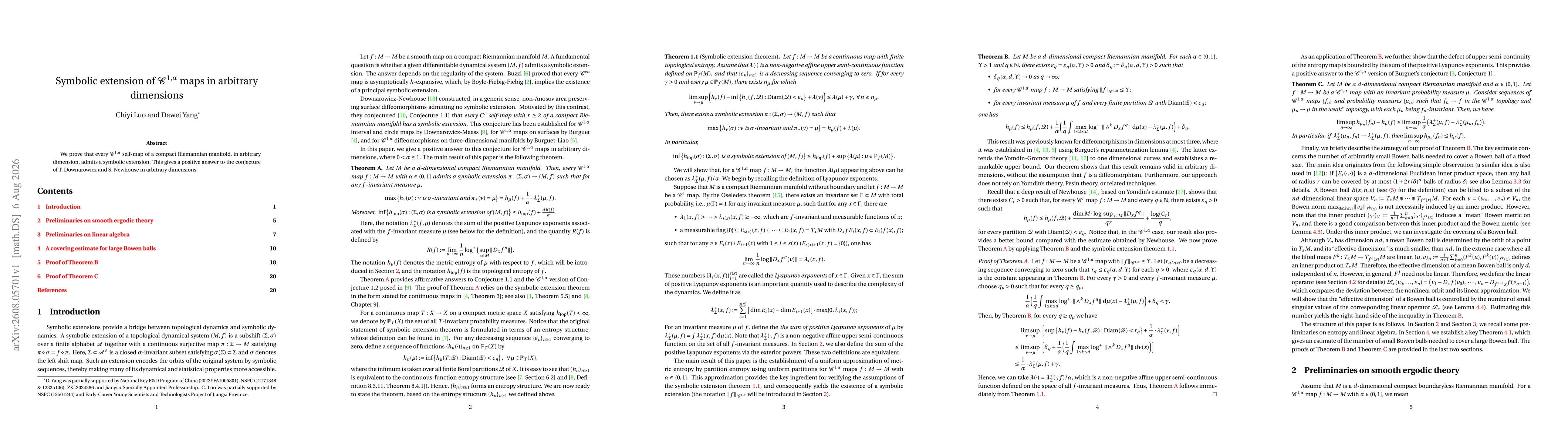 Thumbnail for Symbolic extension of $\mathcal{C}^{1,α}$ maps in arbitrary dimensions