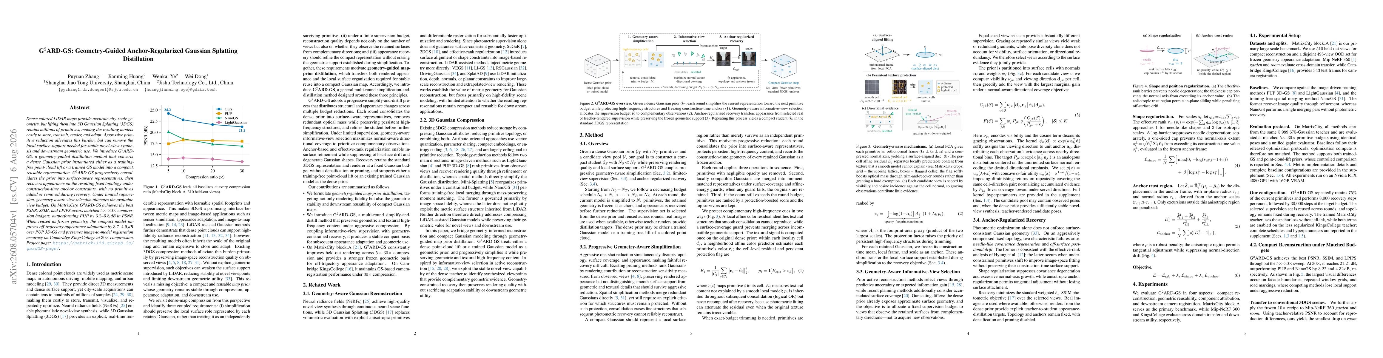Thumbnail for G$^2$ARD-GS: Geometry-Guided Anchor-Regularized Gaussian Splatting Distillation
