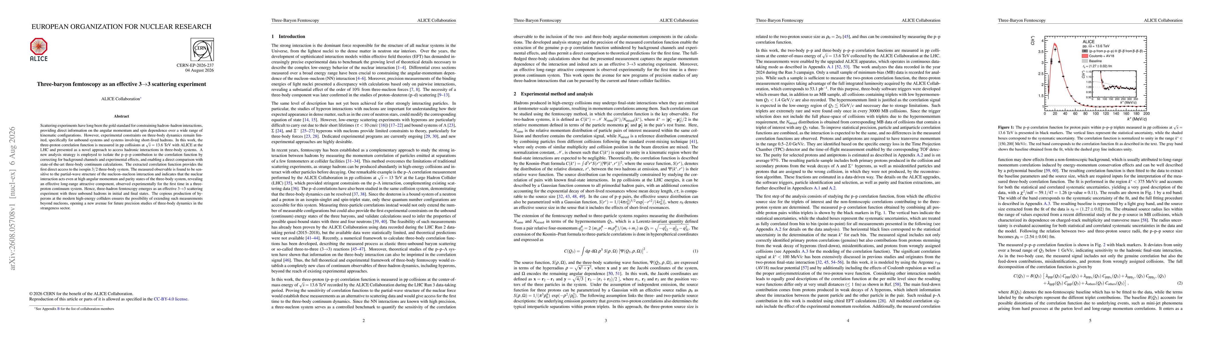 Thumbnail for Three-baryon femtoscopy as an effective 3$\rightarrow$3 scattering experiment