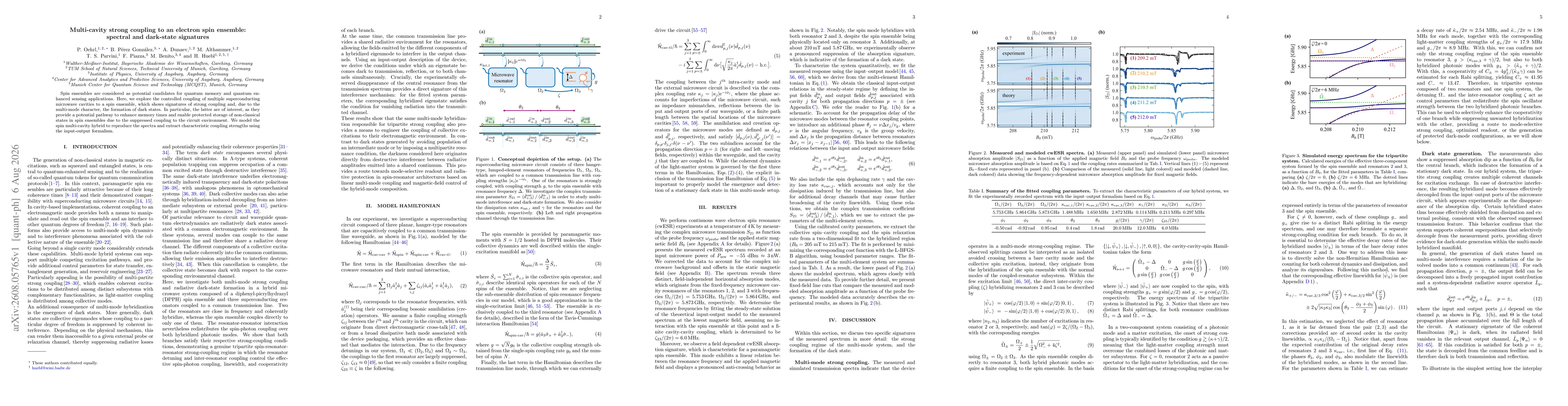 Thumbnail for Multi-cavity strong coupling to an electron spin ensemble: spectral and dark-state signatures