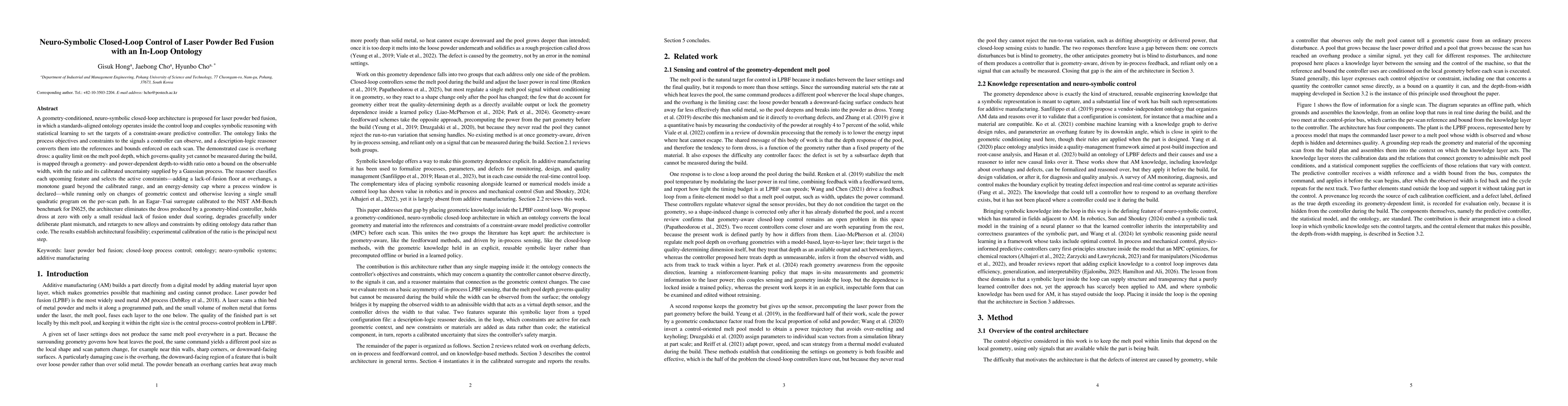 Thumbnail for Neuro-Symbolic Closed-Loop Control of Laser Powder Bed Fusion with an In-Loop Ontology