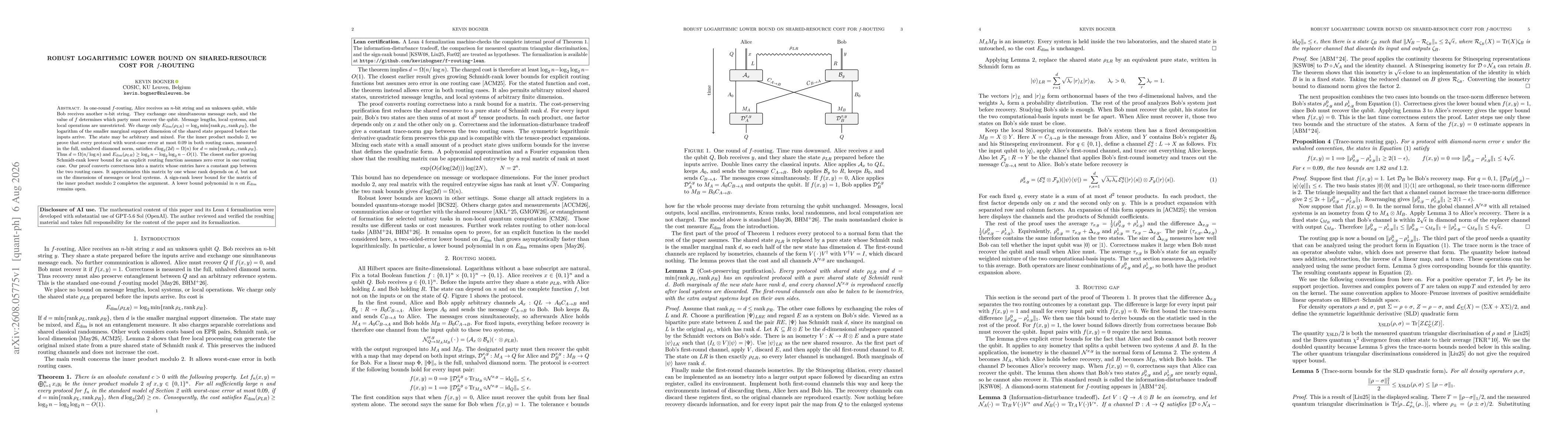 Thumbnail for Robust logarithmic lower bound on shared-resource cost for $f$-routing