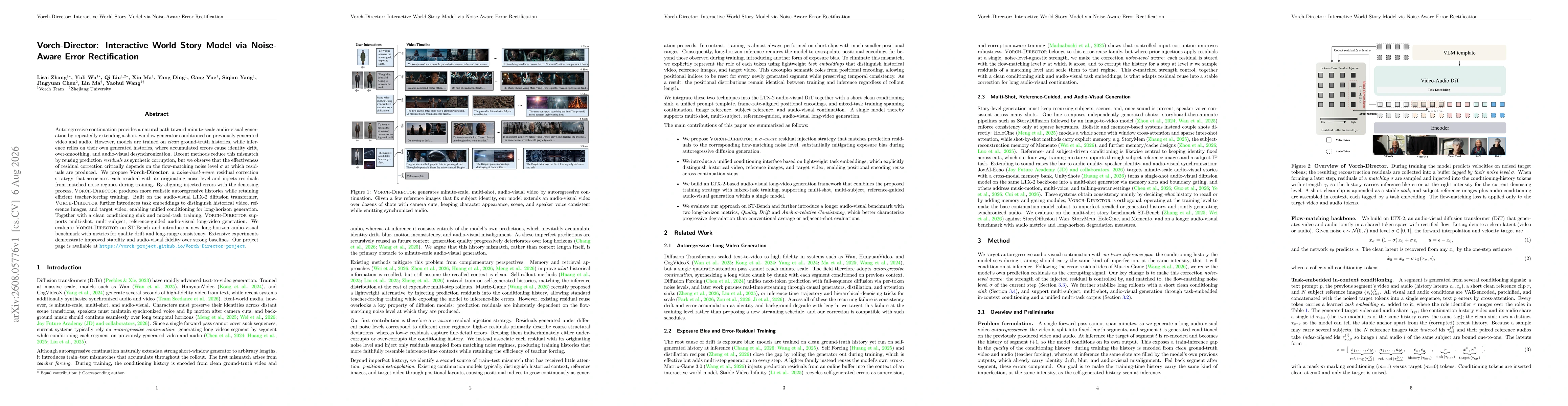 Thumbnail for Vorch-Director: Interactive World Story Model via Noise-Aware Error Rectification