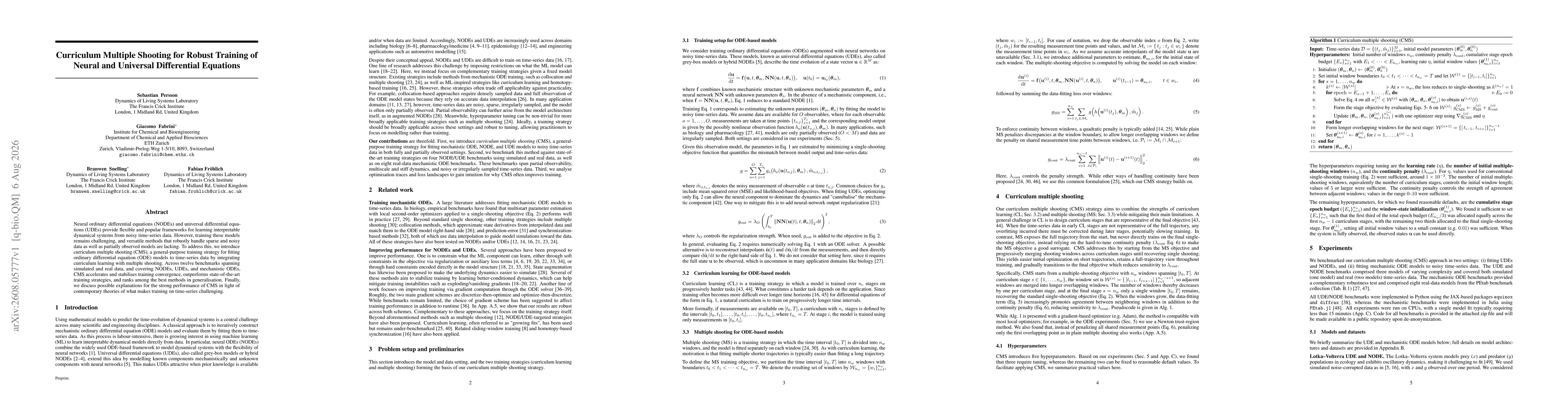 Thumbnail for Curriculum Multiple Shooting for Robust Training of Neural and Universal Differential Equations