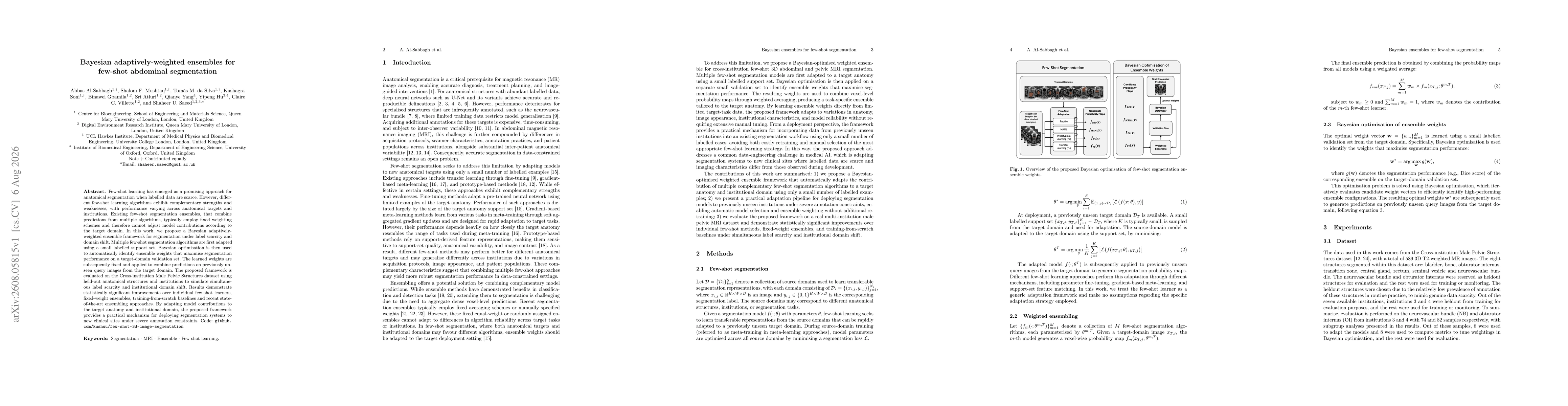 Thumbnail for Bayesian adaptively-weighted ensembles for few-shot abdominal segmentation
