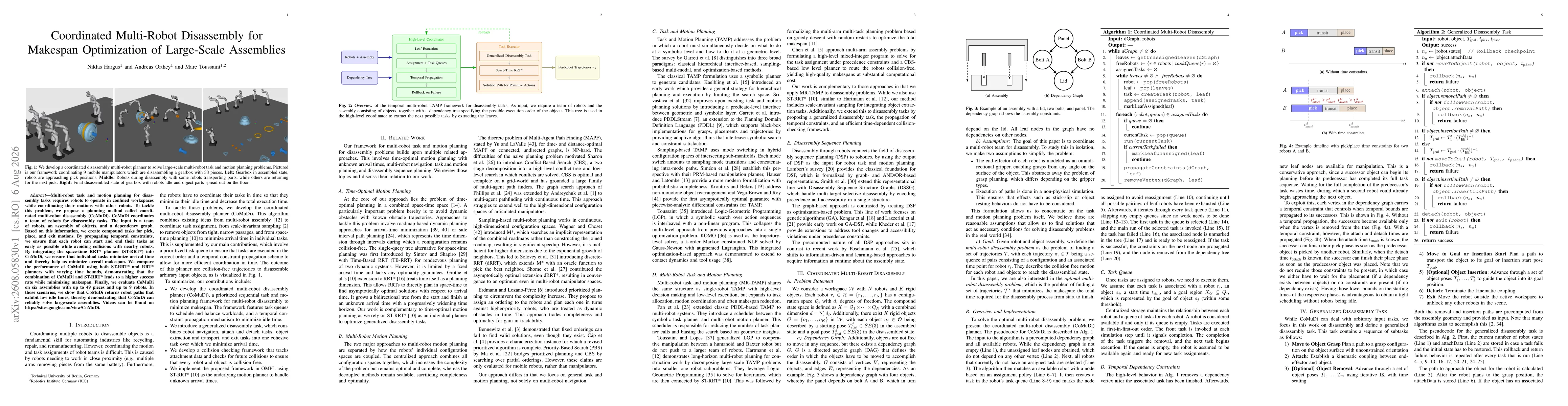 Thumbnail for Coordinated Multi-Robot Disassembly for Makespan Optimization of Large-Scale Assemblies