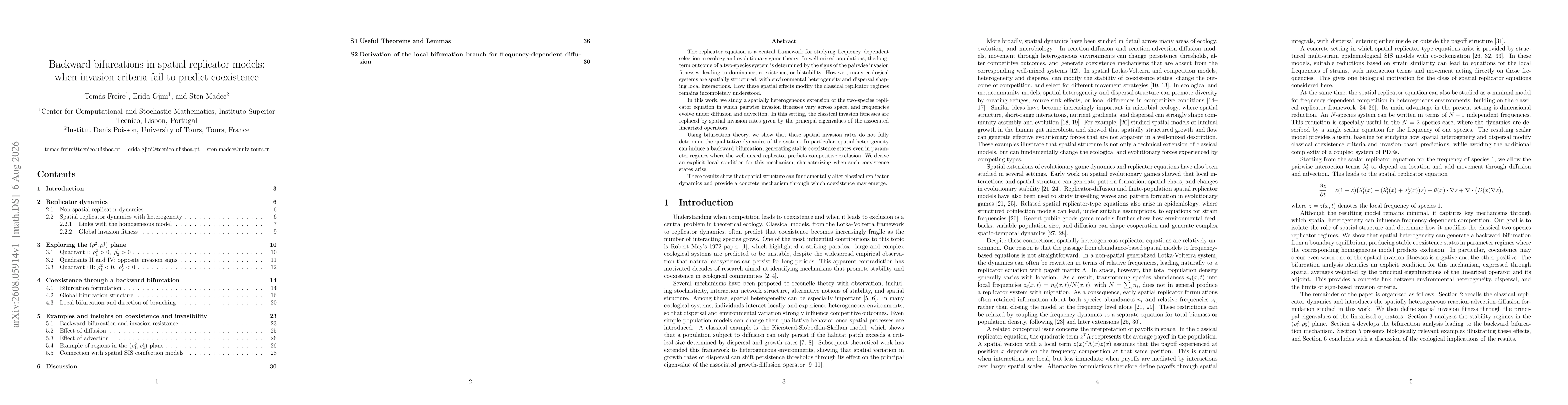 Thumbnail for Backward bifurcations in spatial replicator models:when invasion criteria fail to predict coexistence
