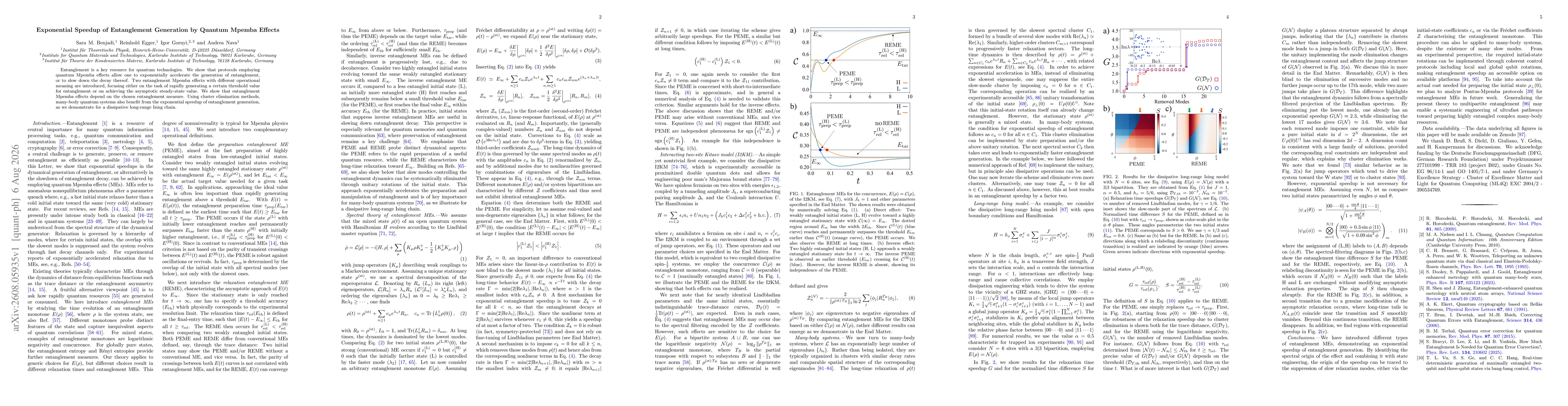 Thumbnail for Exponential Speedup of Entanglement Generation by Quantum Mpemba Effects
