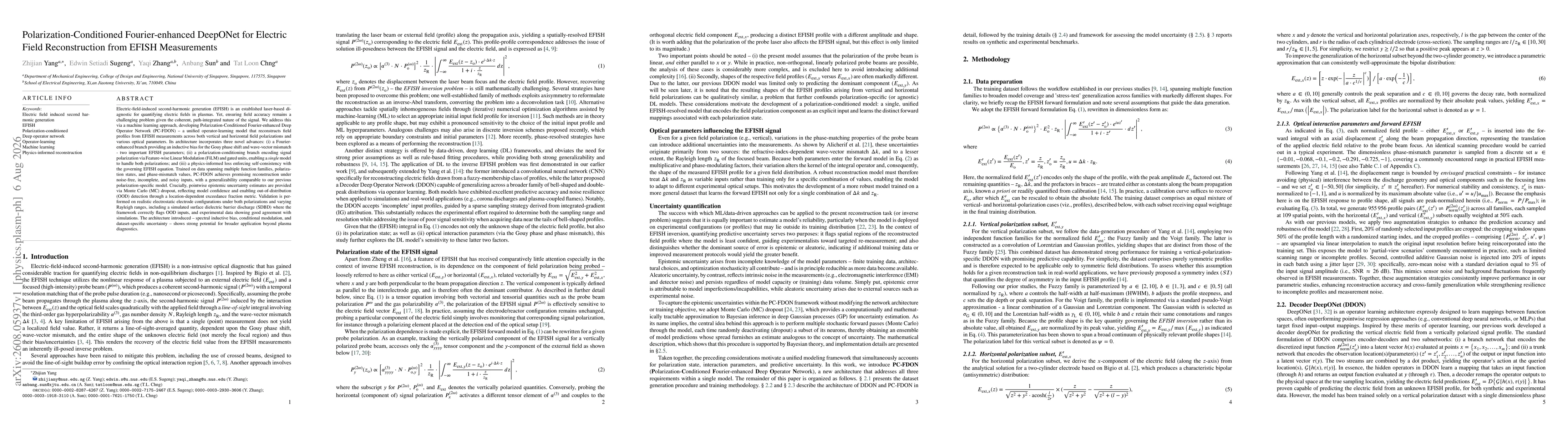 Thumbnail for Polarization-Conditioned Fourier-enhanced DeepONet for Electric Field Reconstruction from EFISH Measurements