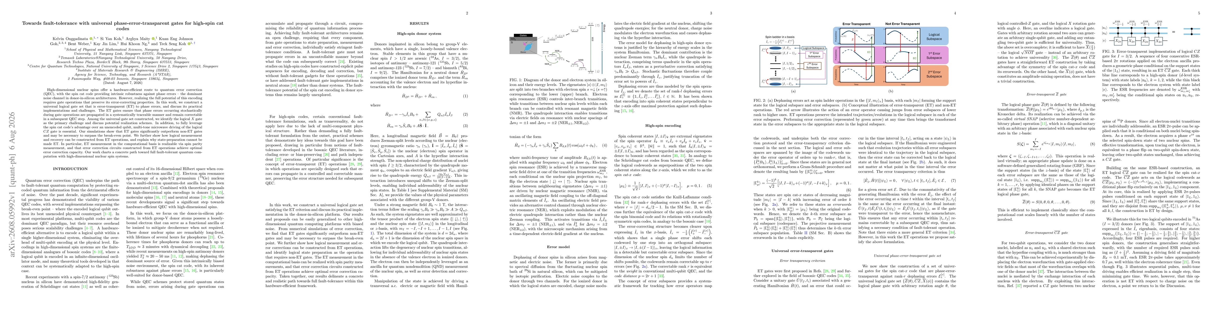 Thumbnail for Towards fault-tolerance with universal phase-error-transparent gates for high-spin cat codes