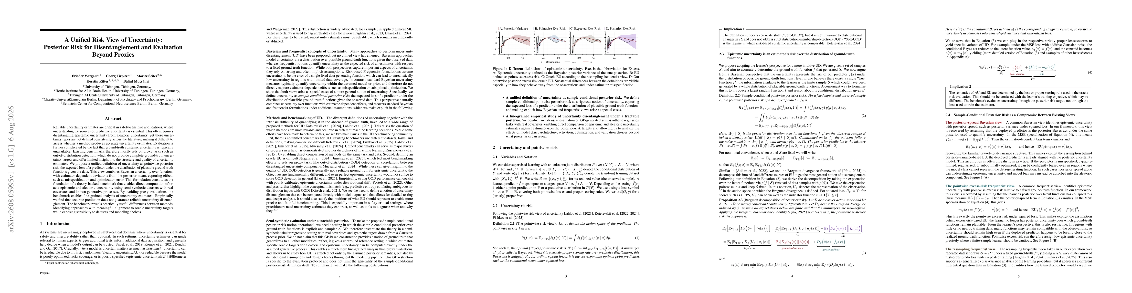 Thumbnail for A Unified Risk View of Uncertainty: Posterior Risk for Disentanglement and Evaluation Beyond Proxies