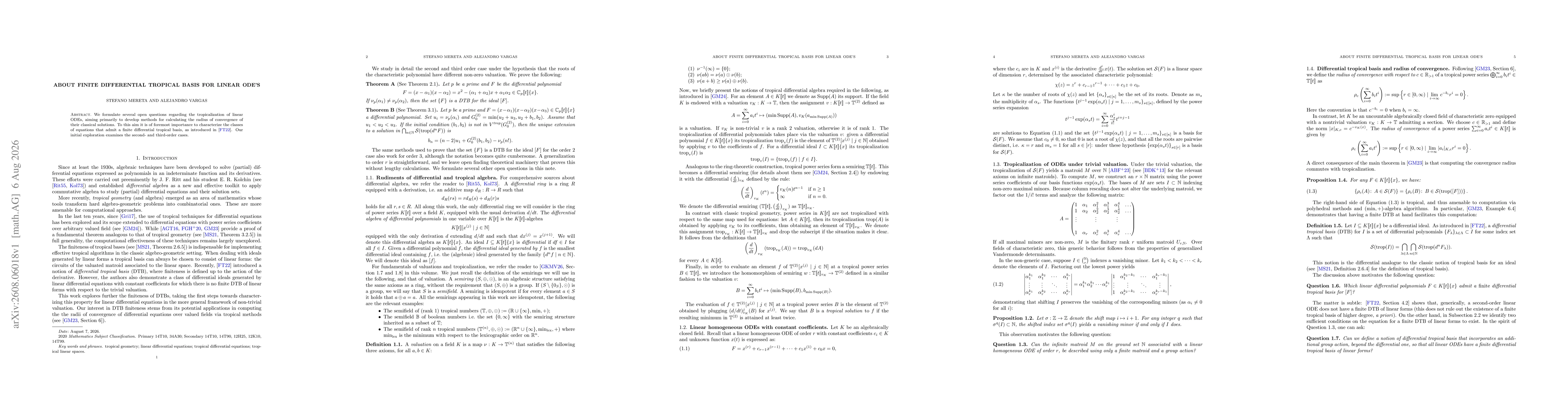 Thumbnail for About finite differential tropical basis for linear ODE's