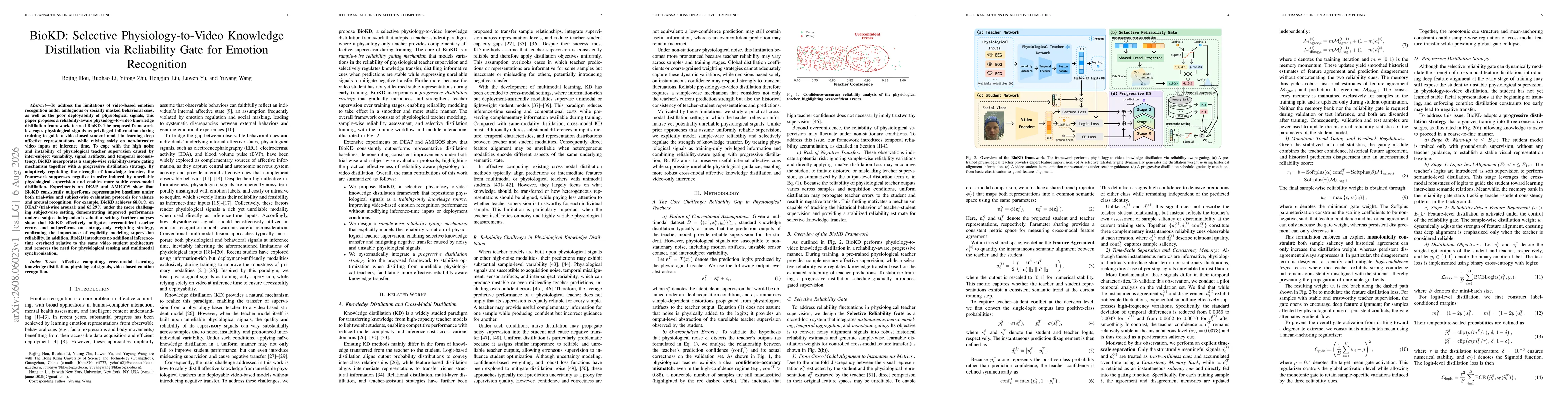 Thumbnail for BioKD: Selective Physiology-to-Video Knowledge Distillation via Reliability Gate for Emotion Recognition
