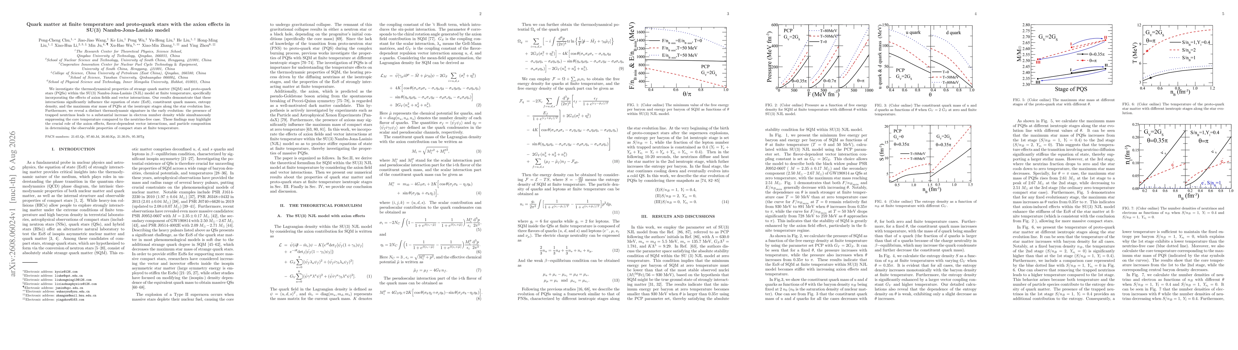 Thumbnail for Quark matter at finite temperature and proto-quark stars with the axion effects in SU(3) Nambu-Jona-Lasinio model