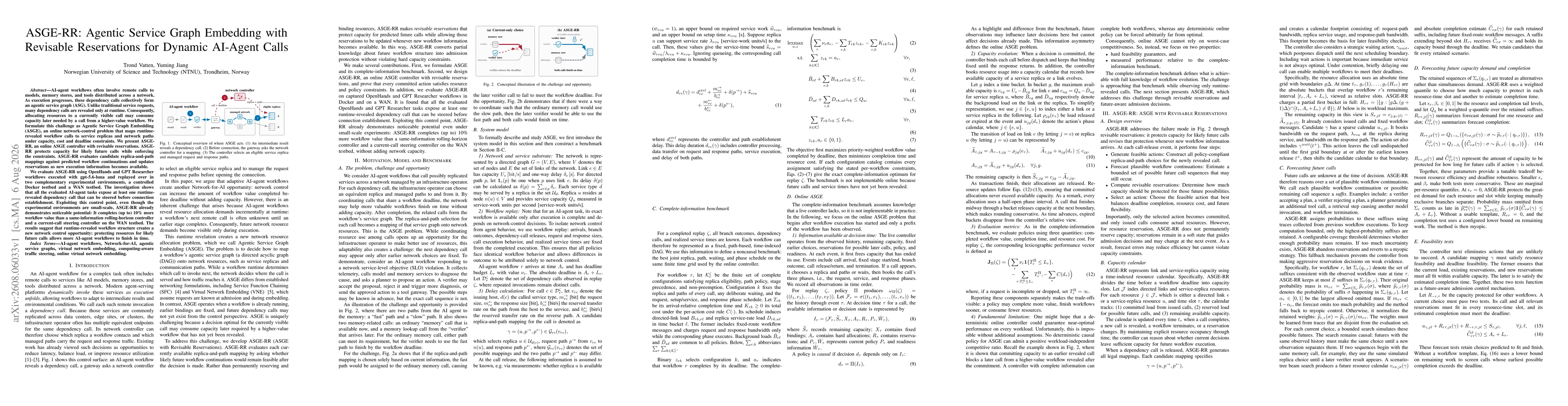 Thumbnail for ASGE-RR: Agentic Service Graph Embedding with Revisable Reservations for Dynamic AI-Agent Calls