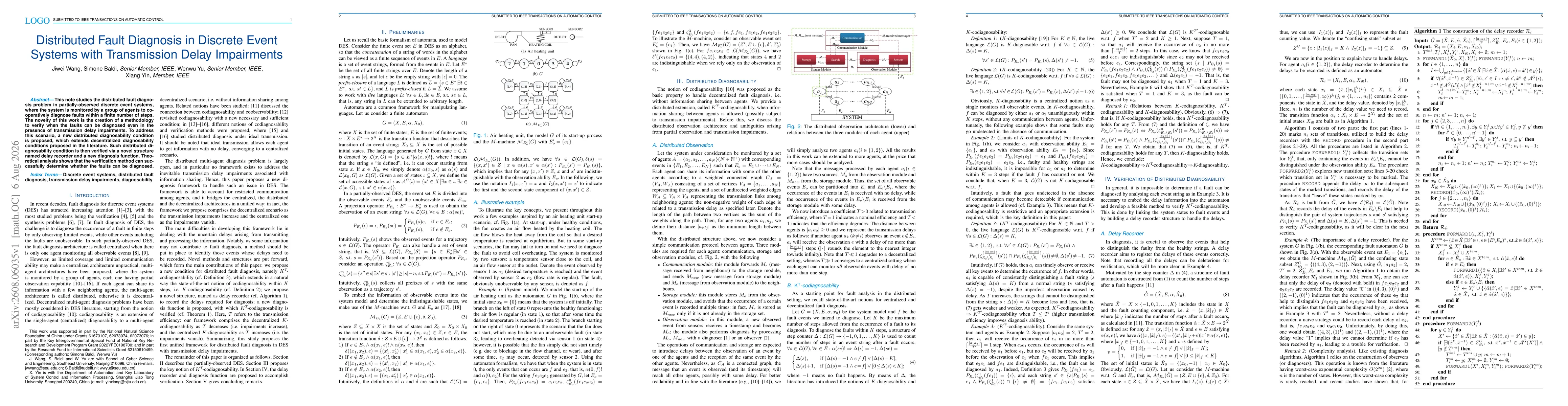 Thumbnail for Distributed Fault Diagnosis in Discrete Event Systems with Transmission Delay Impairments