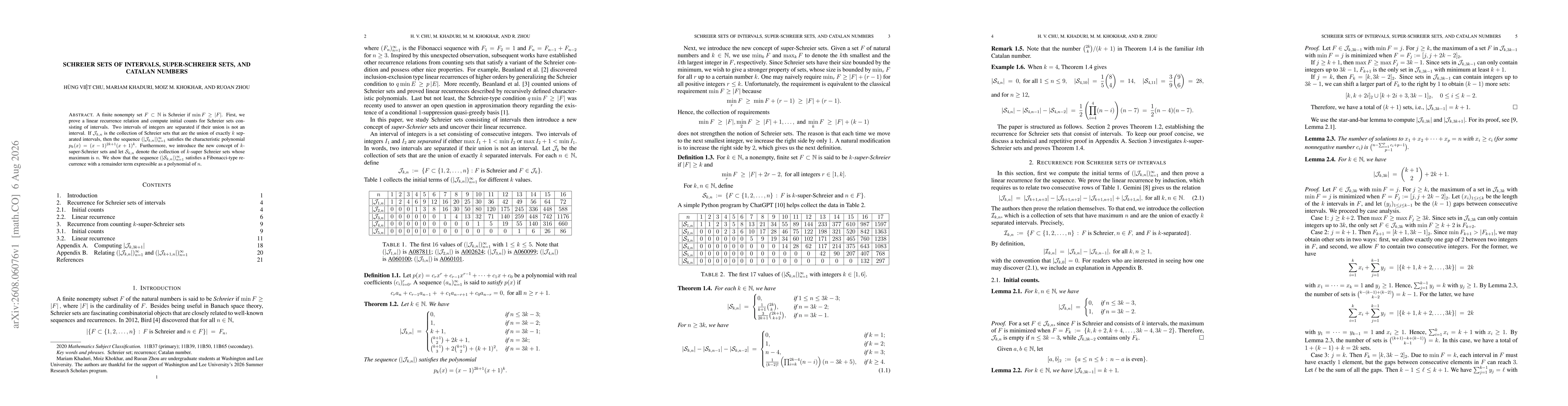 Thumbnail for Schreier Sets of Intervals, Super-Schreier Sets, and Catalan Numbers